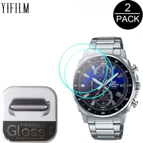 2PCS Explosion-proof Glass For Casio EDIFICE EQS-800BCD EQS-900BCD EFV-600D EFR-571DB 571D Screen Protector 9H Tempered Glass