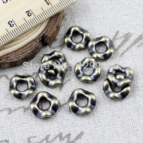 200pcs/lot Antique Bronze Tone Round Connectors Spacer Beads CCB Plastic for necklace DIY Jewelry Making Accessories 13mm K01926