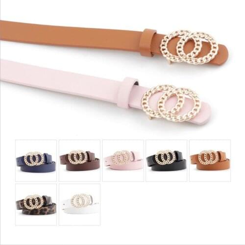 2020 ITSSIBUK chun xia new style ladies belt individual character double loop buckle joker fashionable dress belt