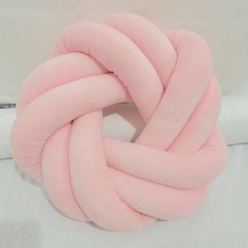 Velvet Ball Knot Cushion Nordic Style Round Pillow Baby Rest Sleep Dolls Stuffed Kid Adult Bedroom Decor