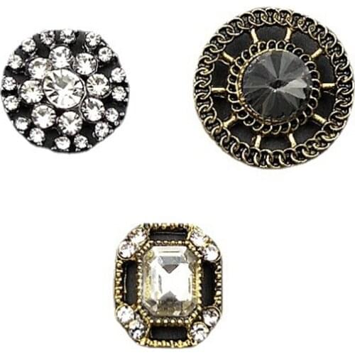 10PCS Shining Geometric Alloy Buttons DIY Wedding Party Bride Hair Embellishment Buckle Fashion Craft Supplies Photography Props