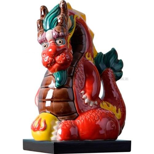 Home Decor Living Room Chinese ceramics dragon Ornaments Wine TV Cabinet Ornament Crafts Abstract Animal Figurine