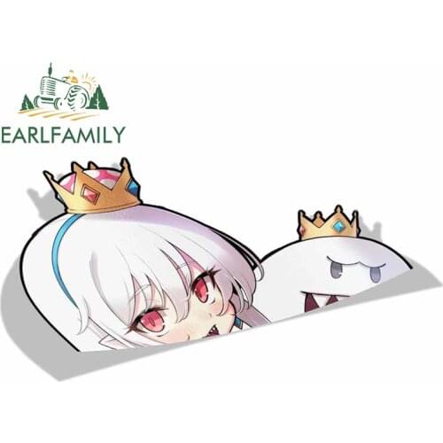 EARLFAMILY 13cm x 6.8cm for Princess Boo Peek Anime Big Head Vinyl Cartoon Car Sticker JDM Window Trunk Decal Car Accessories