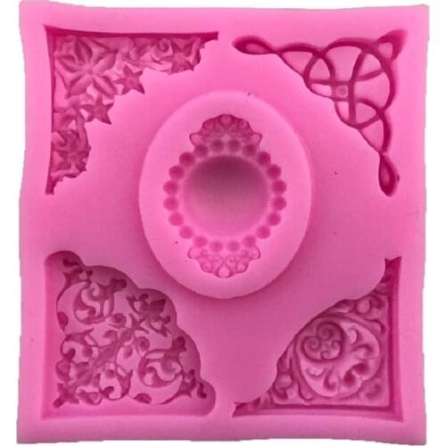 European lace embossed silicone mold DIY fondant cake mold, fondant chocolate soap mold, decorative baking tray