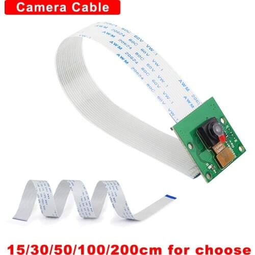Raspberry Pi Camera Flex Ribbon Cable 15cm/30cm/50cm/1m/2m 15pin FFC Flat Wire Cable for Raspberry Pi 4 Model B/3B+/3B Camera