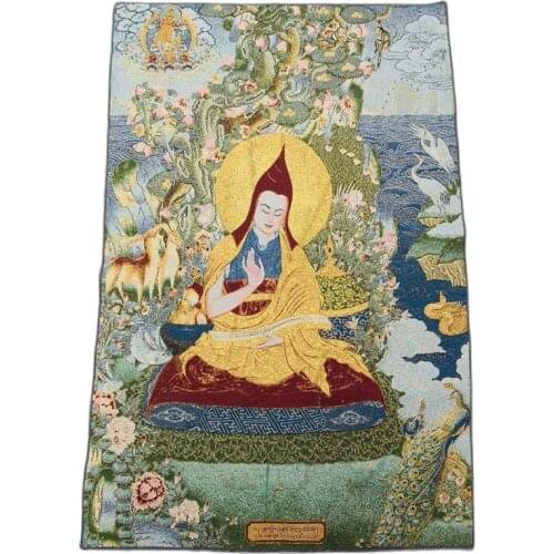 China Old Tibet Silk Thangka Like Hanging Painting Fengshui Tibet Buddha