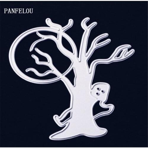 PANFELOU Metal craft The moon tree paper die cutting dies for Scrapbooking/DIY Easter wedding Halloween cards