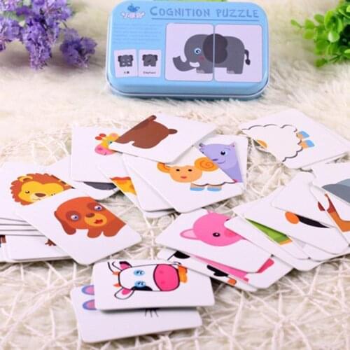 Baby Fruit Animal Cognition Cards Chinese English Learning Puzzles Education Toy