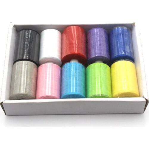 Best Seller 800/1000 Yards 40#2 Sewing Machine Thread 10 Roll/Box 100% Polyester Dyed Thread DIY Apparel Sewing Accessories