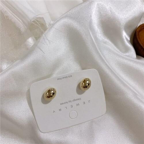 New Trend Small Metal Beads Piercing Pin Gold Silver Color Stud Earrings For Women Japanese Korean Fashion Ear Jewelry Gift