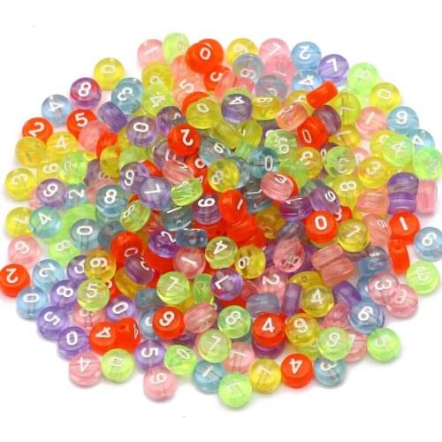 Mixed Round Color Digital Acrylic Beads 4x7mm Loose Spacer Beads For Jewelry Making Handmade Diy Necklace Bracelet Accessory