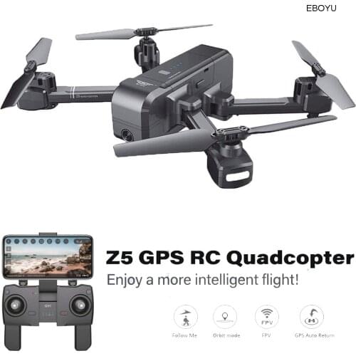 EBOYU SJR/C Z5 GPS Foldable RC Drone WiFi FPV 1080P HD Camera GPS Auto Return Follow Me Gesture Photo RC Quadcopter Drone Toy