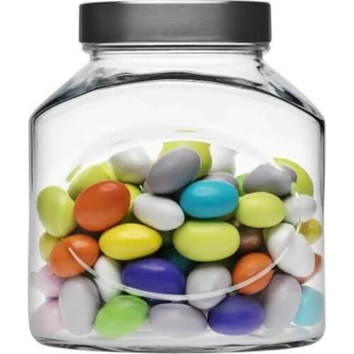 Pasabahce 80387 Ellipse Glass Jar With Metal Lid 1500 cc - 4 Pcs
