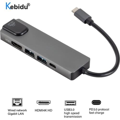 USB Type C to Gigabit Ethernet Rj45 Lan Adapter USB C Hub HDMI-compatible 4K PD Charger for Mac book Pro Thunderbolt 3 USB-C