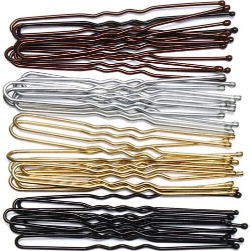 5/7 cm 20 PCS U-shaped Waved Alloy Hairpin Metal Barrette Dish Bridal Hairstyle Professional Bobby Pins Gifts Accessories