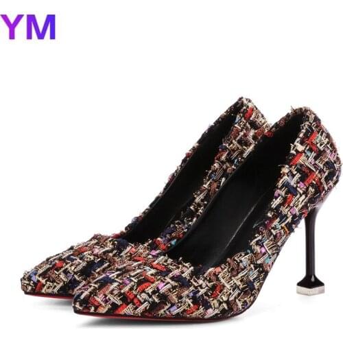 Embroidery 2021 Classic Flower Women Pumps Female Casual Ladies Shoes Fashion Slip On Pointed Toe Party Zapatos De Vestir Mujer