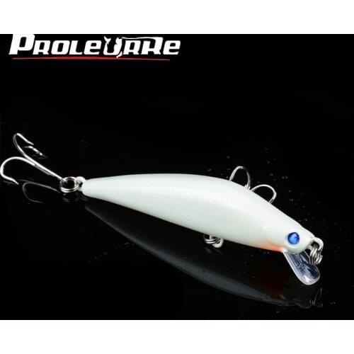 1Pcs 3D Fishing Lure 8cm 8.5g Minnow Wobbler Luminous Bait Hard Bass Lure Artificial Bait Pesca Treble Hooks Fishing tackle