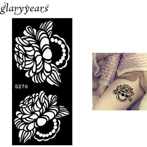 1 Piece Originality Henna Tattoo Stencil for Women Female Body Art Airbrush Painting Tattoo Stencil Colored Drawing New S270