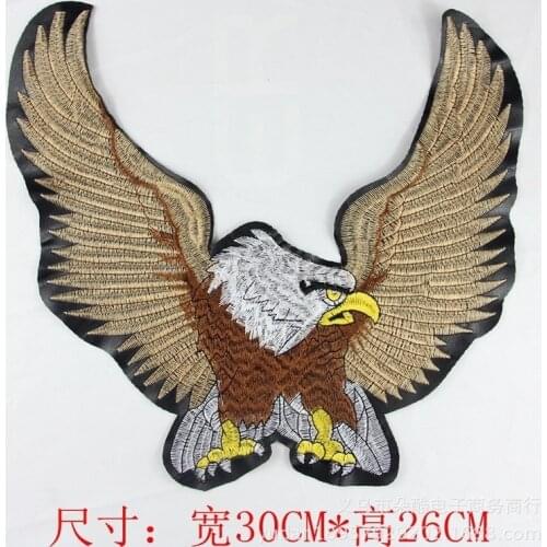 4pcs/lot Large Luxury Pu Embroidery Patches Letter Eagle Golden Silver Clothing Decoration Accessories Cute Animals Diy Applique