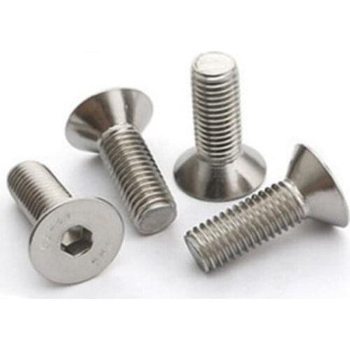 1000PCS DIN7991 M2 M2.5 M3 304 Stainless Steel Hexagon Hex Socket Countersunk Screw Flat Head Screw Allen Bolts