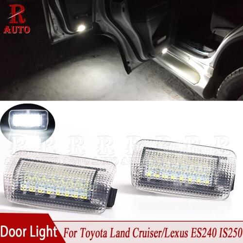 R-Auto 2Pcs LED Door Courtesy Light Bulb For Toyota Land Cruiser 200 Series 150 Series Prado MK4 J150 2007 For Lexus ES240 IS250