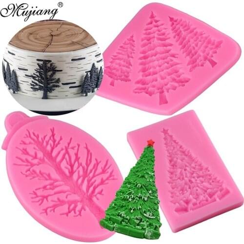 3D Tree Shape Silicone Mold Christmas Cupcake Fondant Cake Decorating Tools DIY Cookie Baking Polymer Clay Candy Chocolate Molds