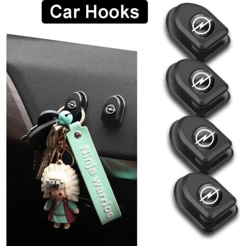 4Pcs ABS Mini Self Adhesive Car Hooks Stickers Accessories For Opel Astra G H J Insignia Zafira Corsa D Vivaro Mokka OPC Vectra