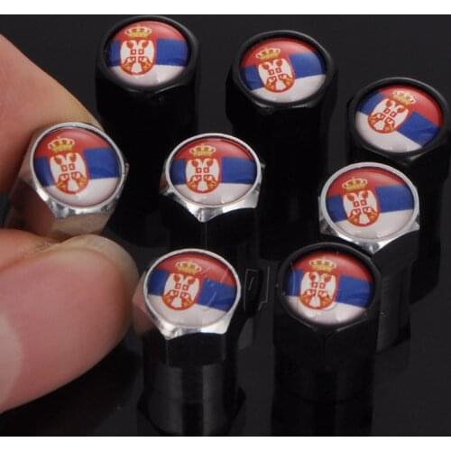 4pcs/set Serbia Car Tire Valve Caps Auto Truck Air Port Cover Tire Rim Valve Wheel Stem Cap For Mercedes BMW Honda Suzuki