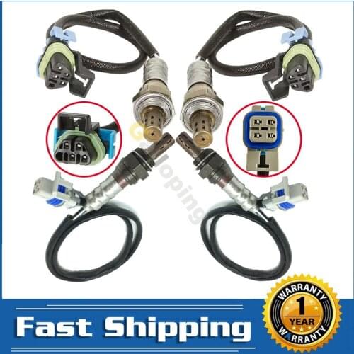 4pcs O2 Oxygen Sensor for 2003 2004 2005 2006 GMC Yukon 6.0L Upstream Front Downstream Rear 4 Wires Lambda Car Accessories