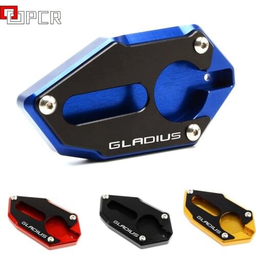 LOGO Gladius Motorcycle accessories Kickstand Side Stand enlarger Plate Extension Pad For Suzuki GLADIUS SFV650 SV650X 2009-2018