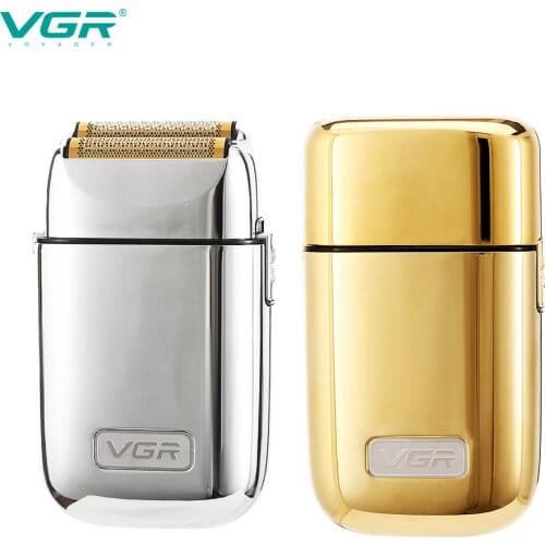 VGR Razor Electric Golden Shaver Mens Full Metal Beard Precision Trimmer Clipper Body Groomer Rasuradora Electrica Hombre