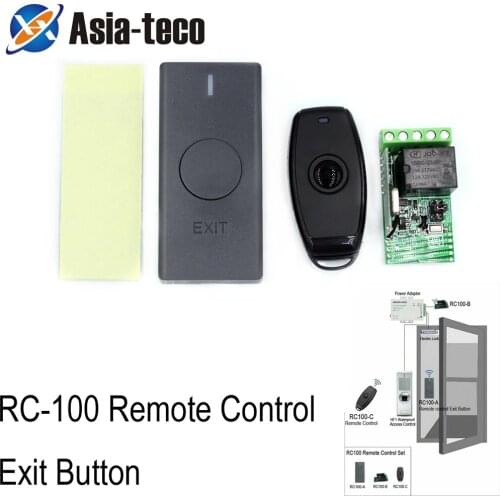 Access Control Wireless Remote Control Kit Exit Button For Remote Open Door Electric Lock Wireless Receiver Transmitter