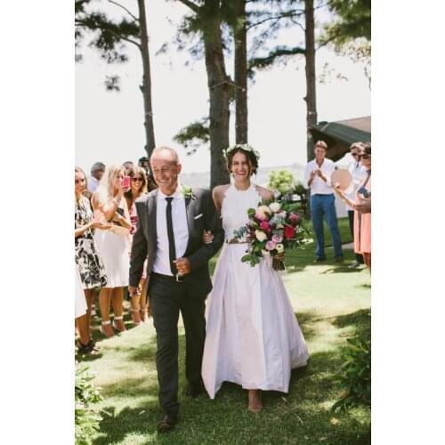 Bohemian Hippie Style Wedding Dresses 2020 Two Pieces Boho Chic Beach Country Bridal Gowns Lace Wedding gowns Summer