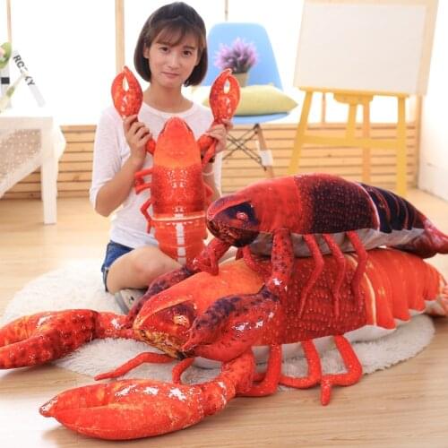 Big Lobster Pillow Plush Toy Lobster Doll Simulation Funny Office Sofa Cushion Holiday Gift Toys for Children Cushion/Pillow
