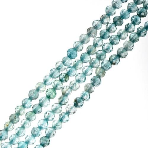 Bluish Green apatite stone beads Loose beads making diy elegant necklace jewelry for women ladies gifts
