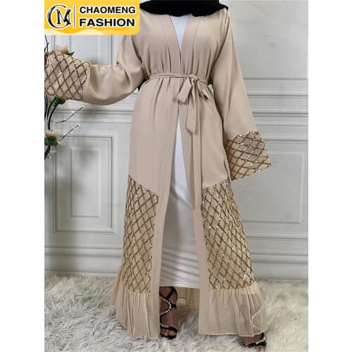 New Muslim Fashion Kaftan Dubai Abaya Kimono Turkey Hijab Abaya Dress Malaysia Islamic Clothing For Women Caftan Middle East