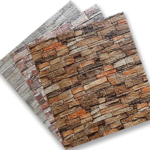 Home Wall Decor 3D Brick Wallpaper PE Foam Waterproof for Kitchen Living Room Bed Room wall Cover Self-adhesive DIY wall Sticker