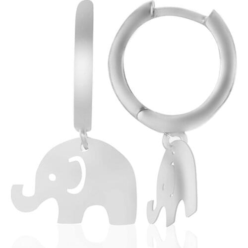 Elegant Womens 925 Sterling Silver Jewelry Elephant Earrings
