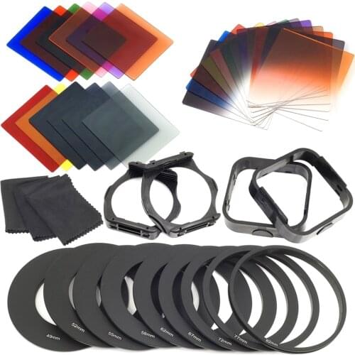 Top Deals 24pcs ND + Graduated Filters + 9pcs Adapter Ring, Lens Hood Filter Holder for cokin p series