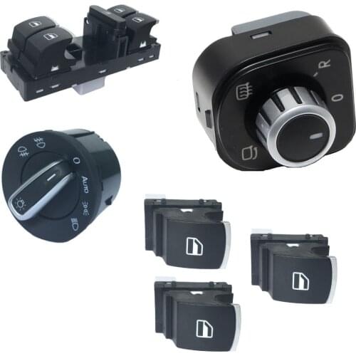 Chrome Headlight Windows Mirror Switch Button For VW Passat B6 Jetta Golf MK 5ND959857 / 5ND941431B / 5ND959565A / 5ND959855