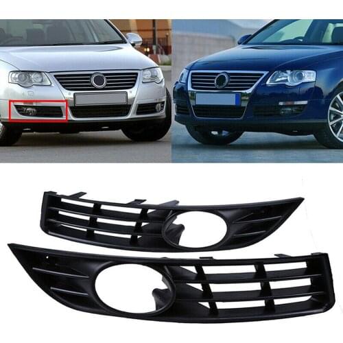 JanDeNing 2PCS Front bumper Left& Right Side Fog Light Lower Grille Cover For VW Passat B6 2005-2010