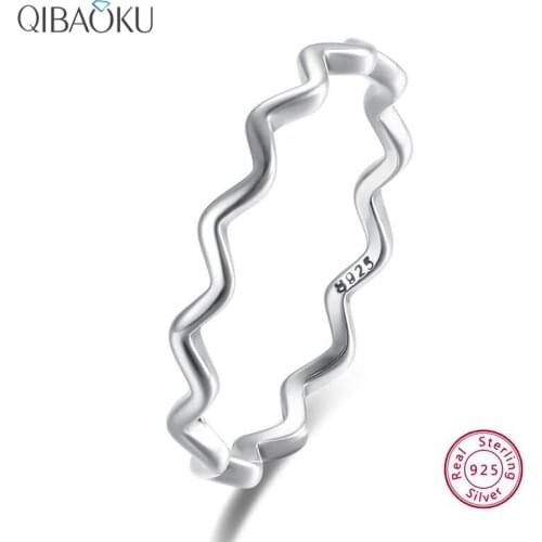 925 Sterling Silver Rings Women Dainty Fashion Jewelry Creative Ripple Minimalist Rings Personality Fine Silverware Female Gift