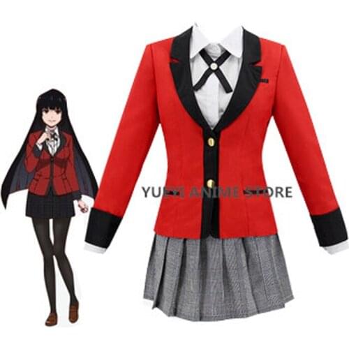 Comics Kakegurui Compulsive Gambler Jabami Yumeko Igarashi Sayaka School Uniform Coat Shirt Skirt Outfit Anime Cosplay Costumes