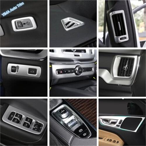 Lapetus Matte Interior Refit Kit For VOLVO XC60 2018 - 2021 Middle Air AC Outlet Vent / Roof Reading Lights Lamps Cover Trim
