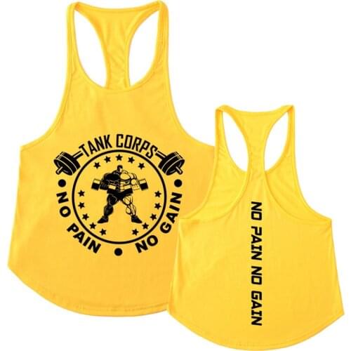 2020 NEW Men Tank Tops Clothing Casual vest men NO PAIN NO GAIN Summer Cotton Fit Men Bodybuilding Undershirt Fitness