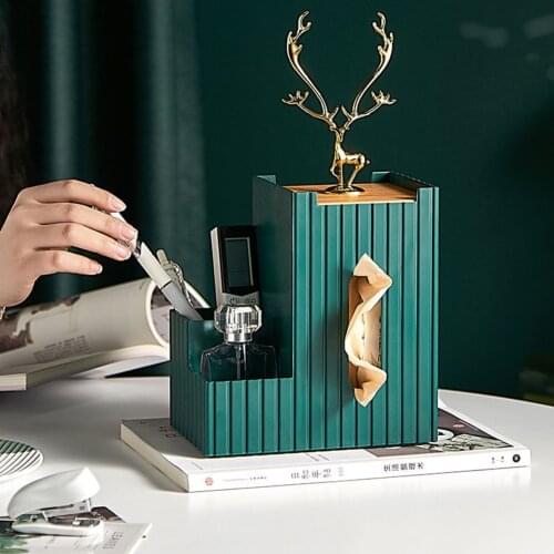 Deer ShapeDesktop Storage Tissue Box Cosmetic Sundries Storage Organizer Napkin Storage Box Home Living Room Decor