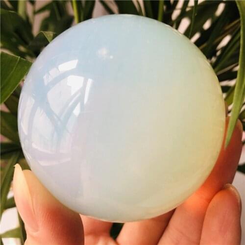 Natural White Opal Crystal Sphere Ball Energy Stone Healing Sphere Decor Natural Stones and Minerals