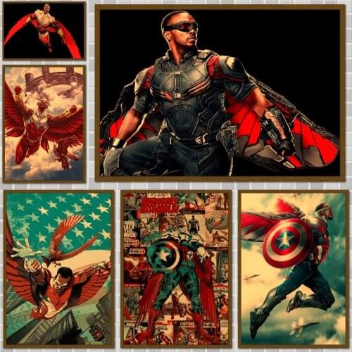 Marvel Falcon Marvel Comics Wallpapers Movie Poster Wall Stickers For Home Room Bar Decor Art