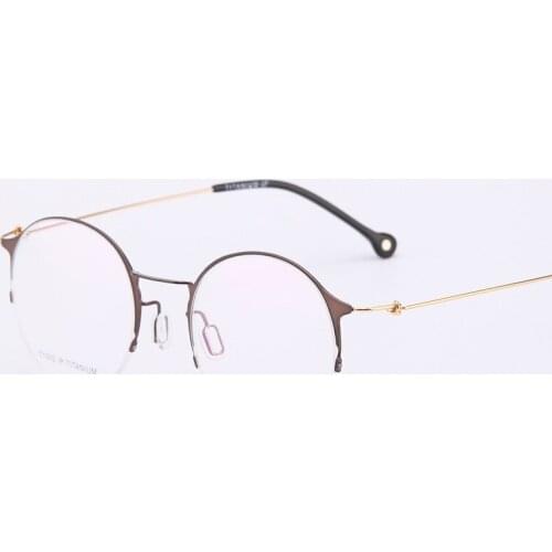 New Pure Titanium Eyeglass Frame Personality Retro Eyeglass Frame Male and Female Couple Myopia High-end Without Screws