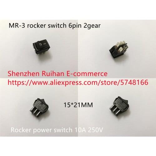 Original new 100% MR-3 rocker switch 6pin 2 gear 15*21 rocker power switch 10A 250V